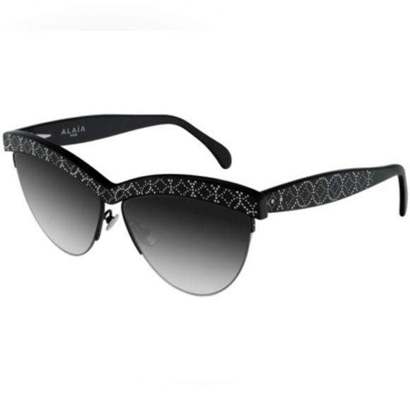 ALAIA Cateye Black Studded Women's Sunglasses, NWT and Package - Picture 4 of 13